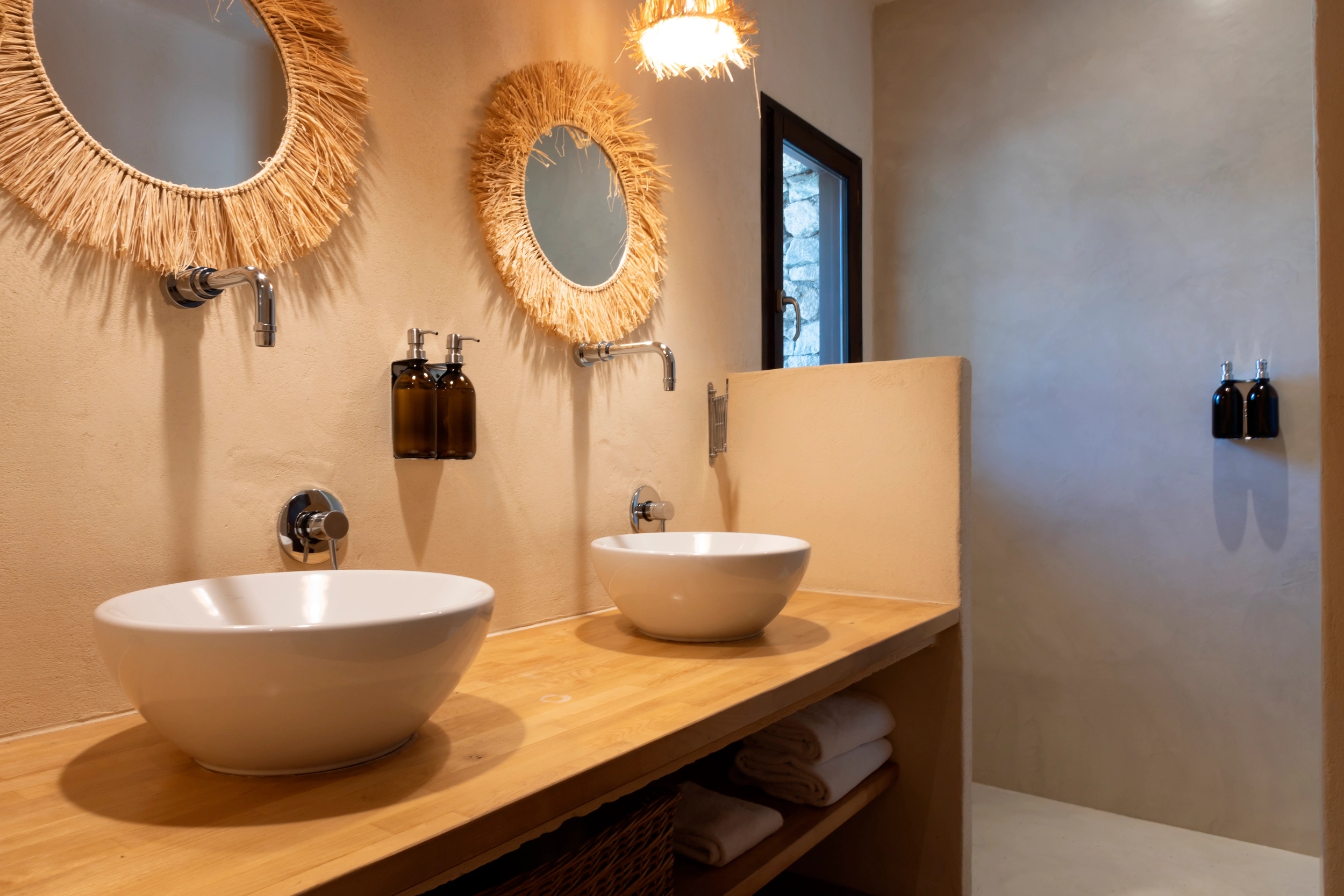 Les belles salles de bain de l'hôtel Case Latine en Balagne en Corse