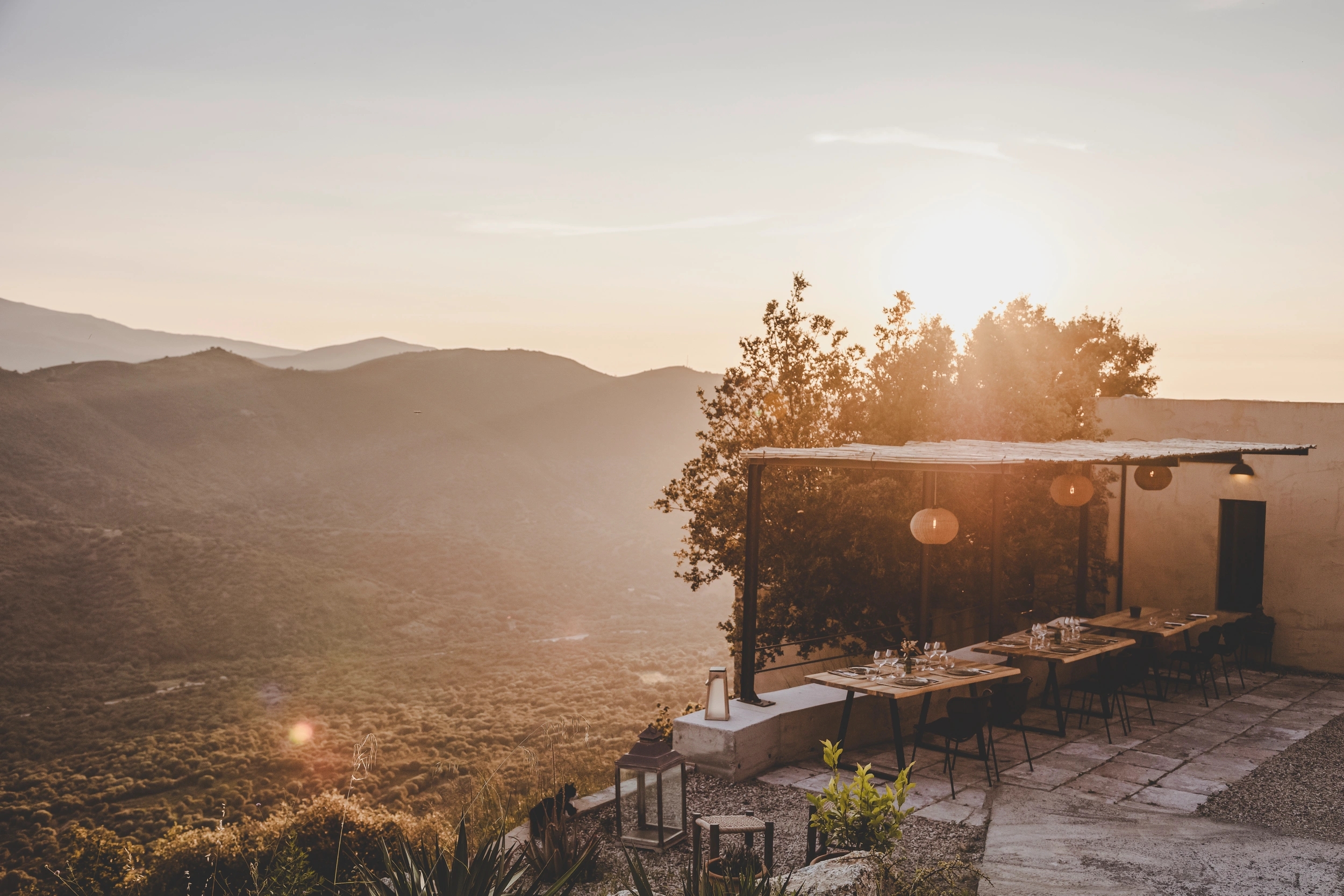 La vue du restaurant Suspesu à Lama en Balagne